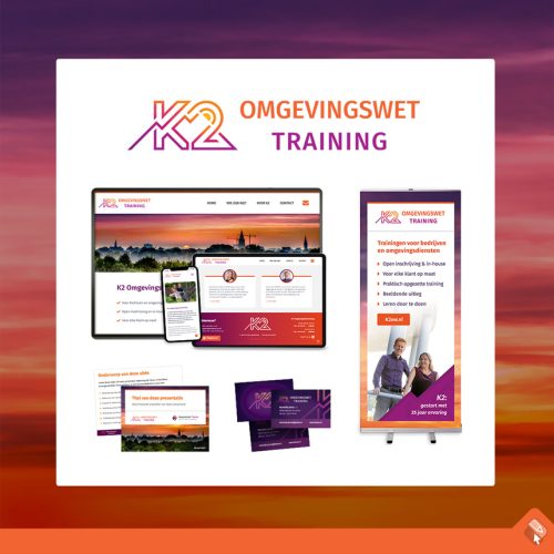 Webdesign, logodesign, visitekaartjes en banners voor K2 Omgevingswettraining