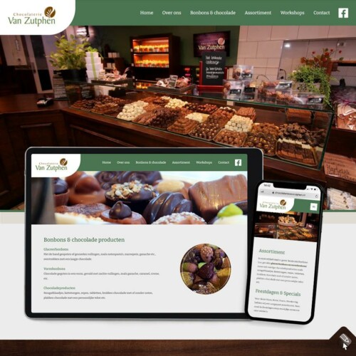 Webdesign voor Chocolaterie van Zutphen, Losser