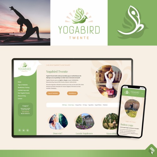 WordPress website en huisstijl ontwerp voor Yogabird uit Tilligte